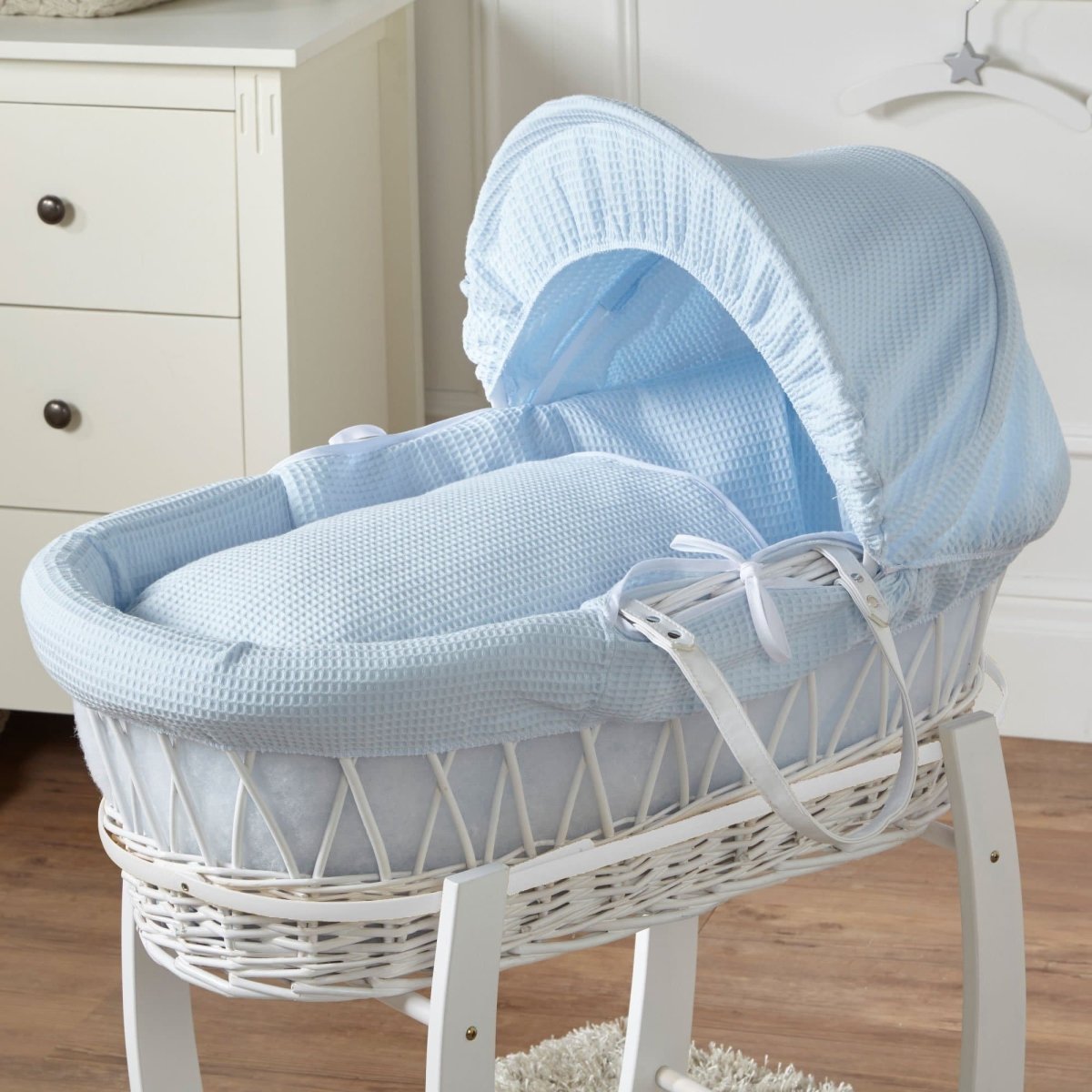 Wicker Moses Basket – Newborn Basket with Mattress, No Stand