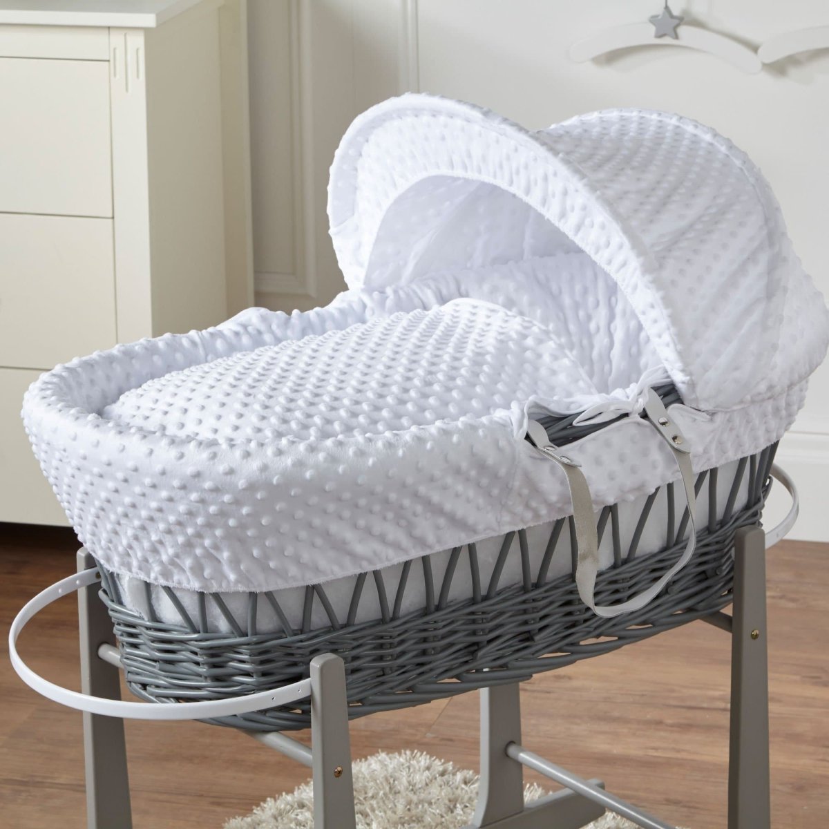 Wicker Moses Basket – Newborn Basket with Mattress, No Stand