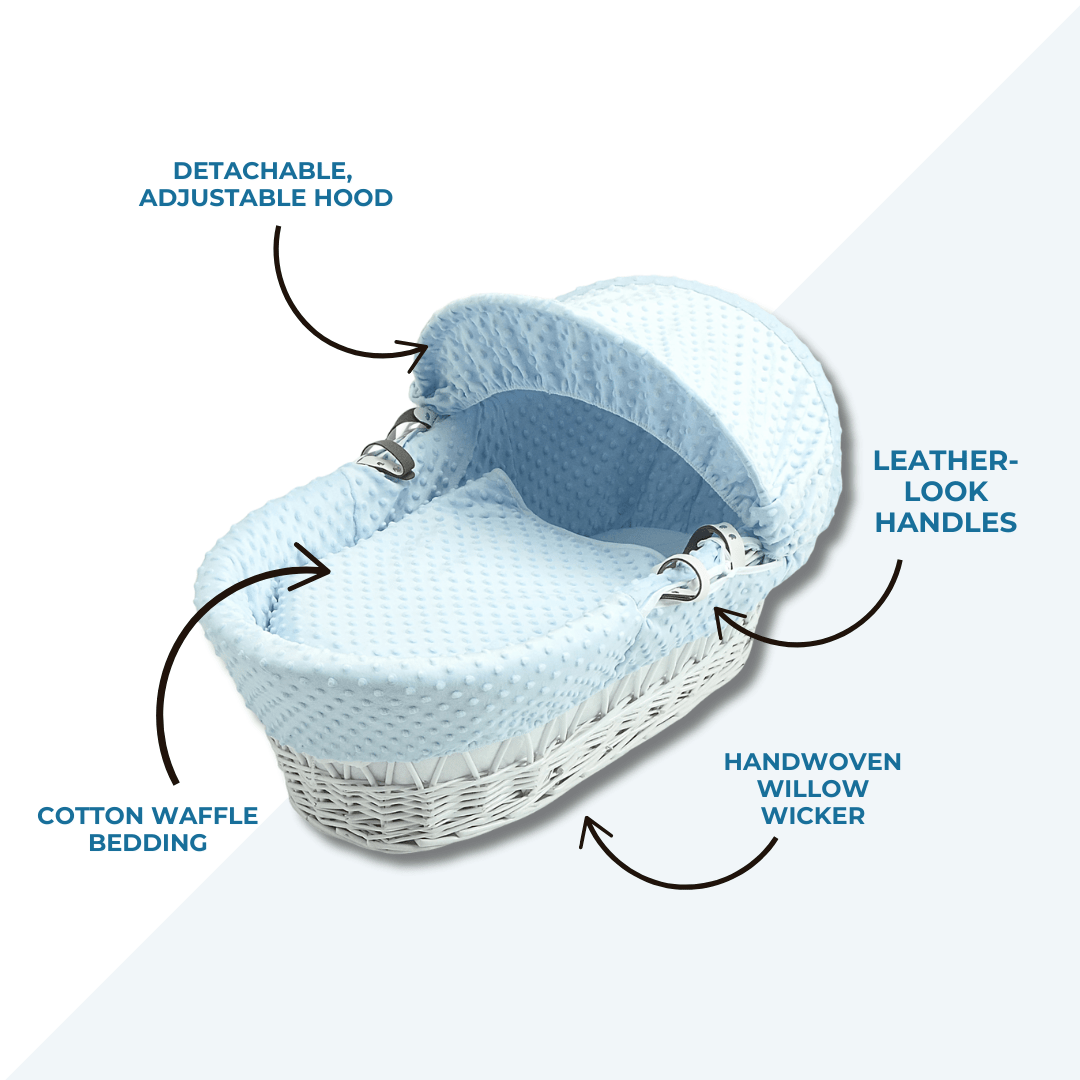 Wicker Moses Basket – Newborn Basket with Mattress, No Stand