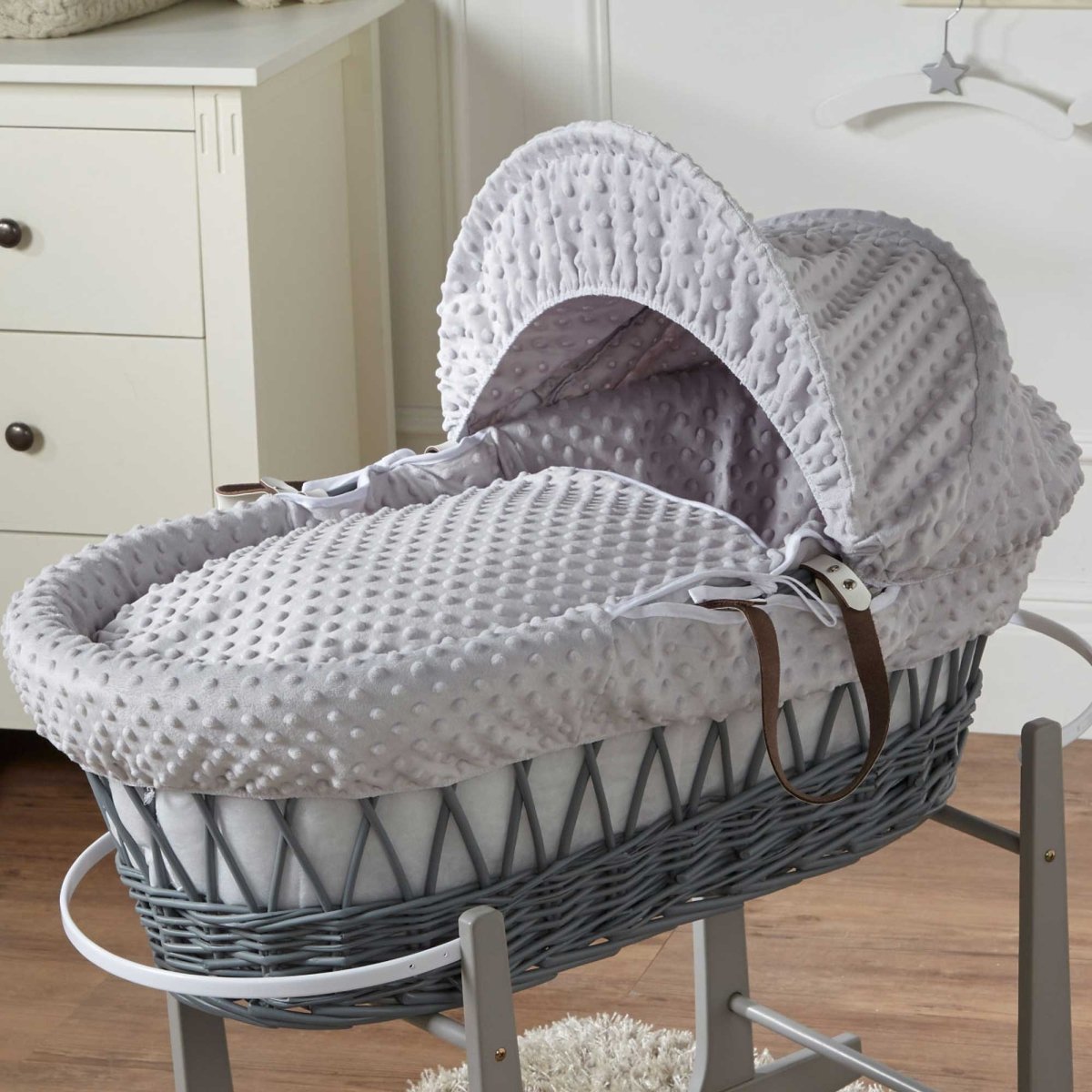 Wicker Moses Basket – Newborn Basket with Mattress, No Stand
