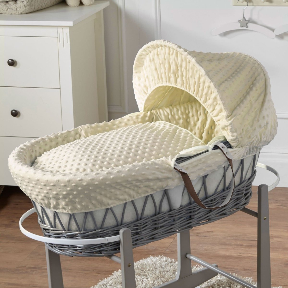 Wicker Moses Basket – Newborn Basket with Mattress, No Stand
