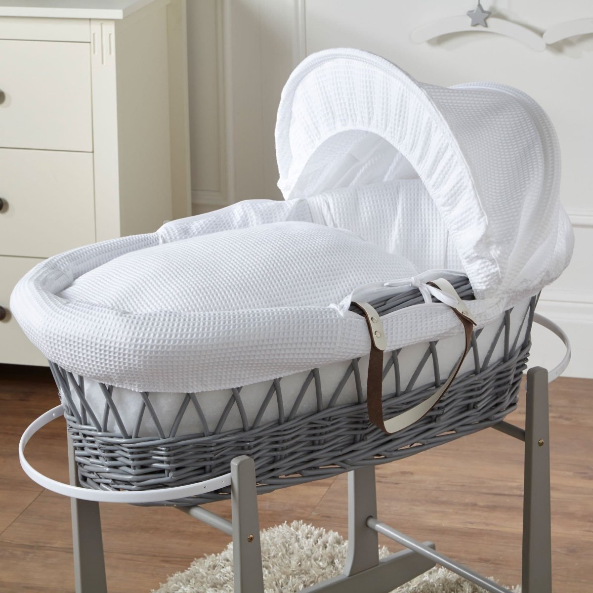 Wicker Moses Basket – Newborn Basket with Mattress, No Stand