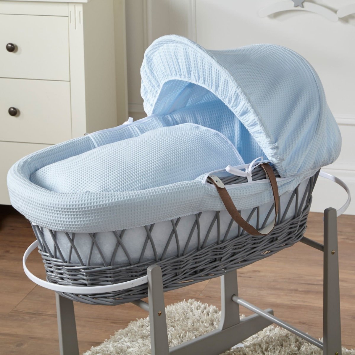 Wicker Moses Basket – Newborn Basket with Mattress, No Stand