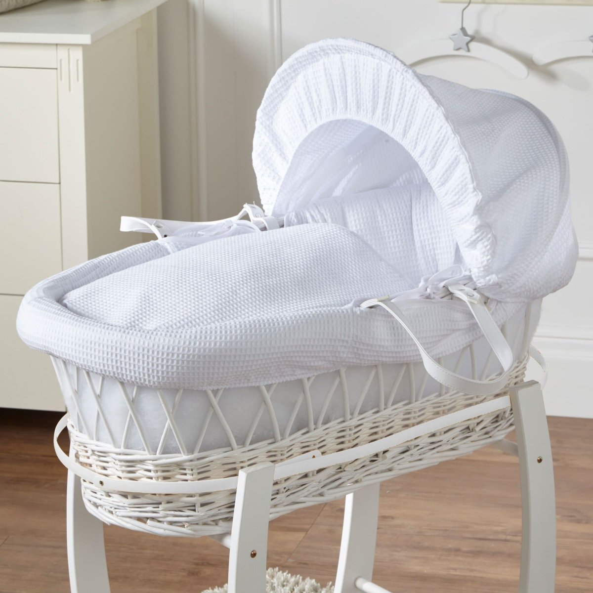 Wicker Moses Basket – Newborn Basket with Mattress, No Stand