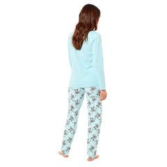 Women's Koala Bear Print Pyjama Set 100% Cotton Easy Care