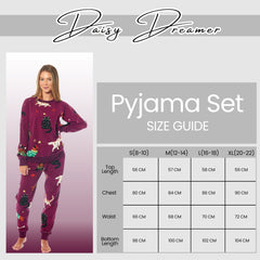 Women's Cat And Dog Print Fleece Pyjama Set Long Sleeve Sleepwear