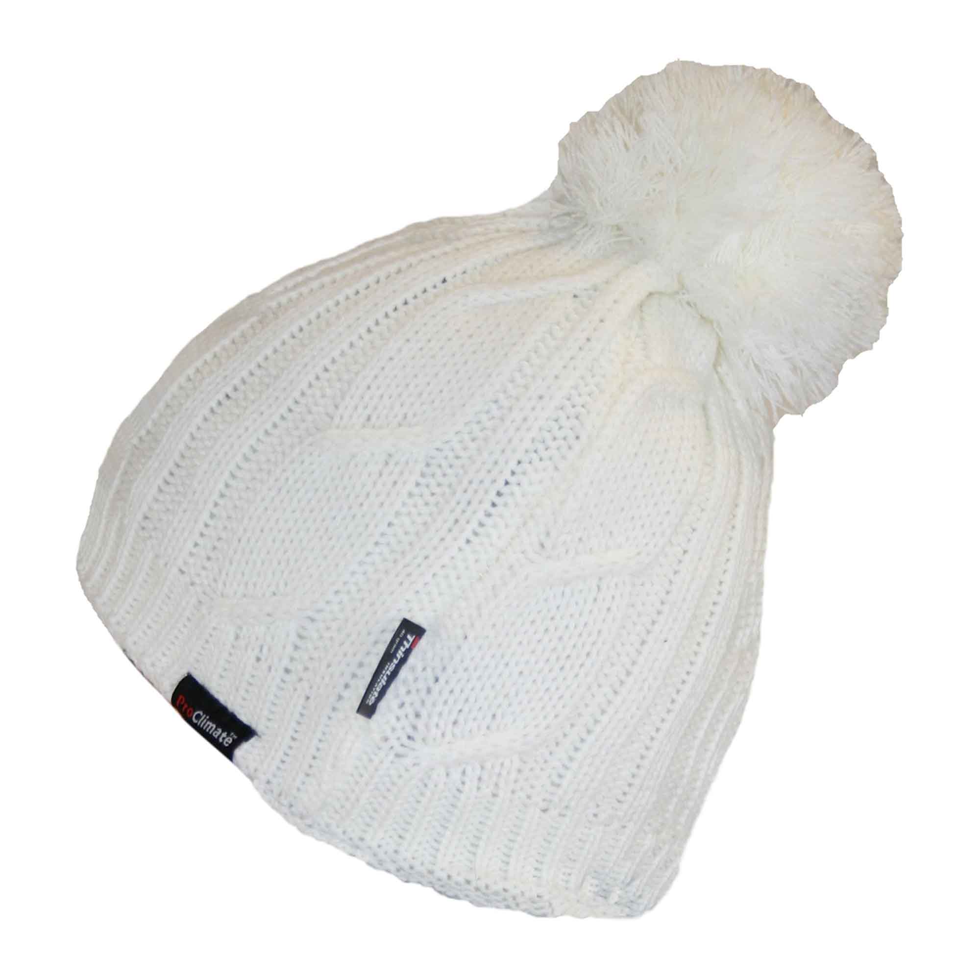 Women's Chunky Cable Knit Beanie Hat With 3M Thinsulate Insulation