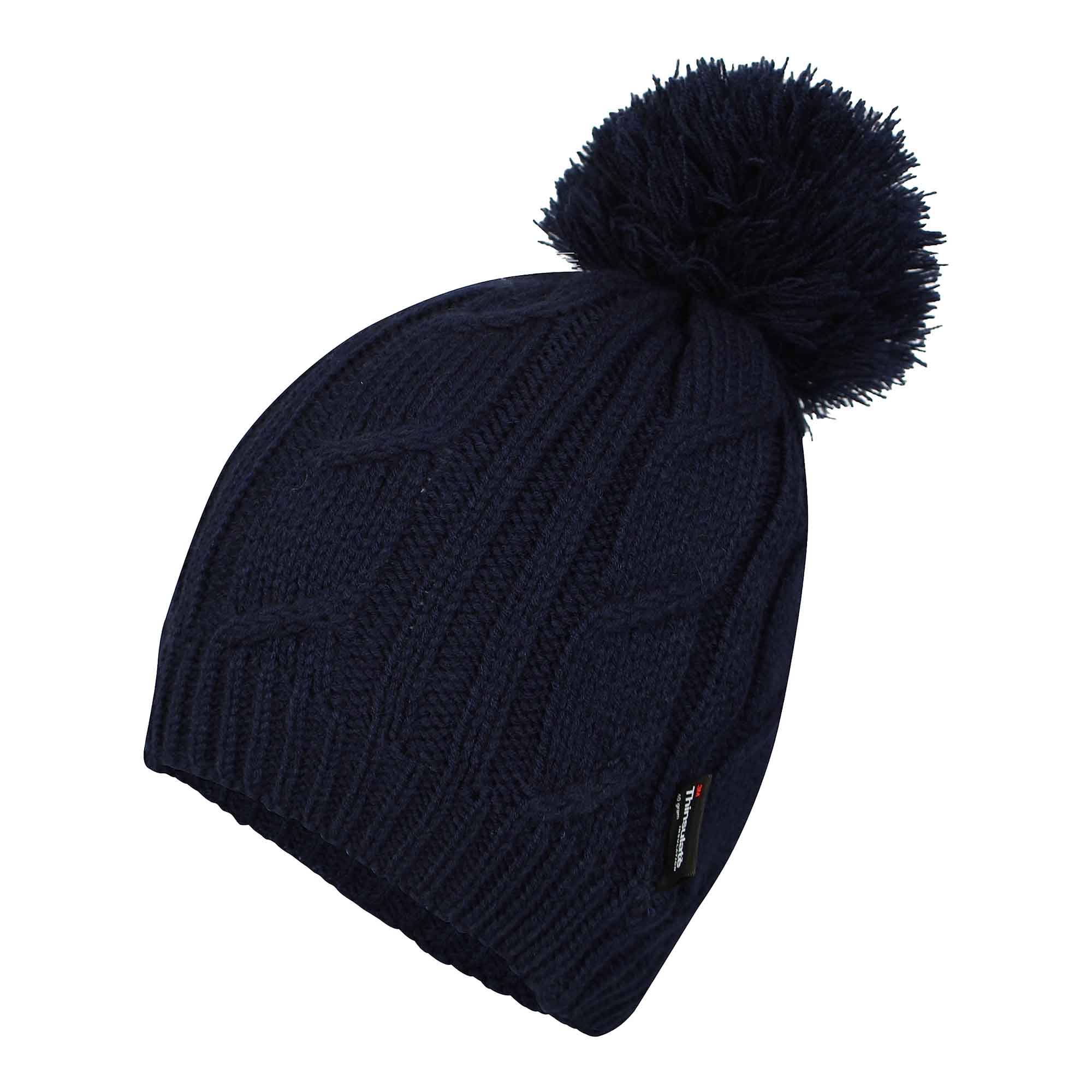 Women's Chunky Cable Knit Beanie Hat With 3M Thinsulate Insulation