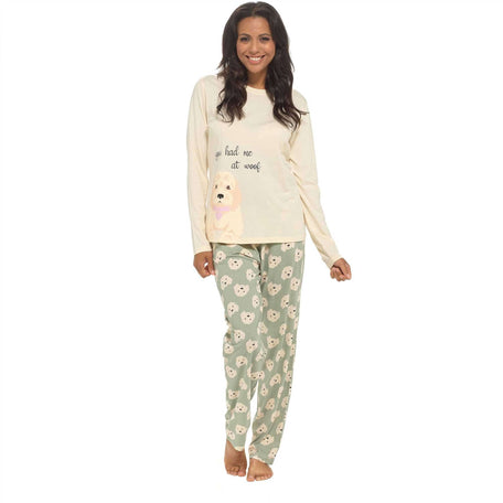 Women's Cockapoo Cotton Jersey Pyjama Set Long Sleeve Lounge Wear