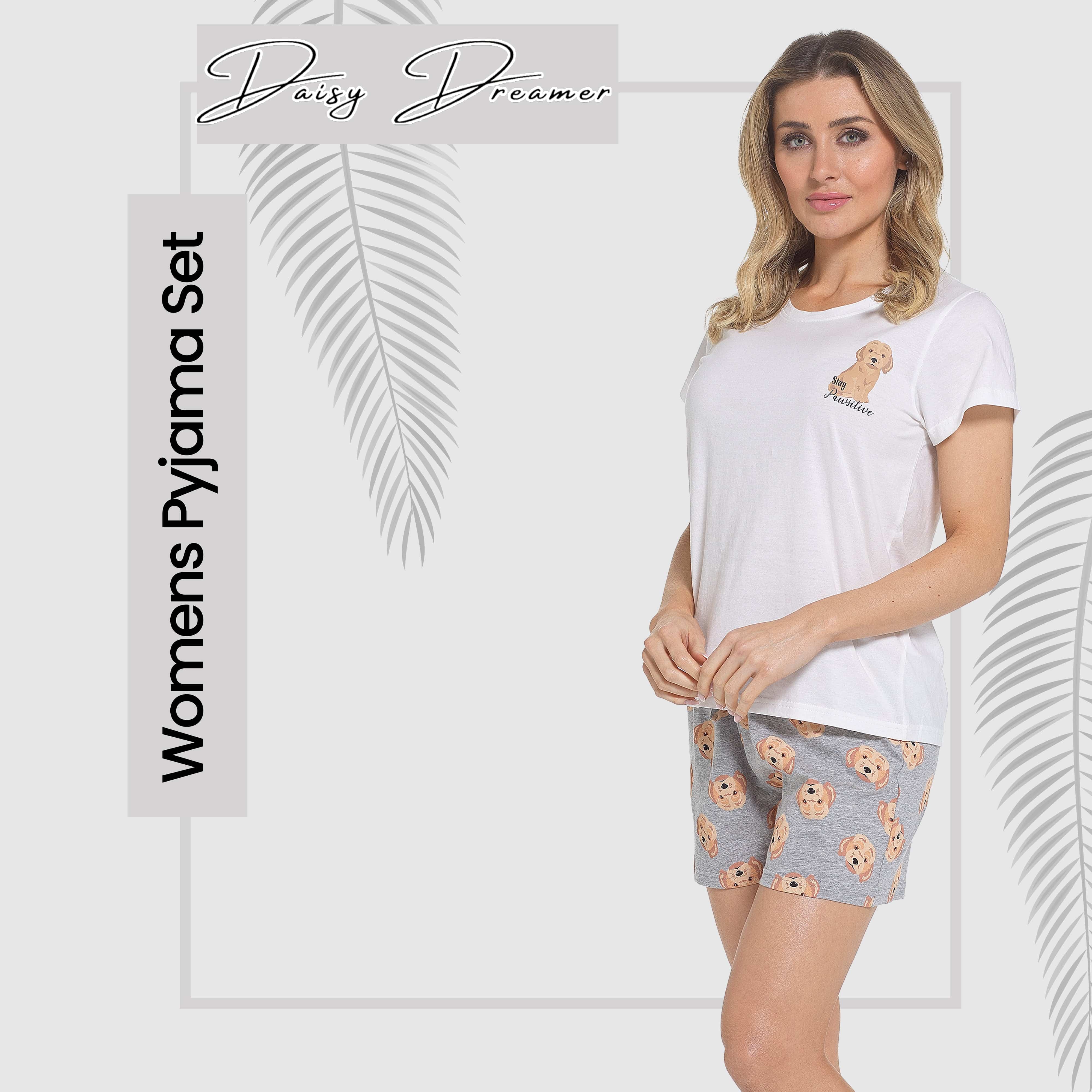 Women's Cockapoo Pyjama Set T Shirt And Shorts Soft Cotton Loungewear