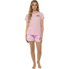 Women's Cotton Sausage Dog Print T Shirt And Shorts Pyjama Set For Summer