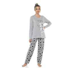 Women's Cotton Pyjama Set With Elasticated Patterned Bottoms