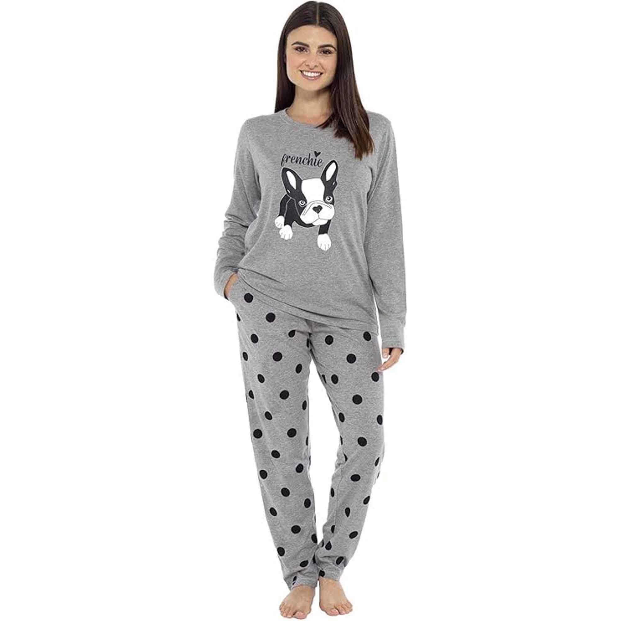 Women's Cotton Pyjama Set With Elasticated Patterned Bottoms