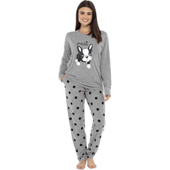 Women's Cotton Pyjama Set With Elasticated Patterned Bottoms