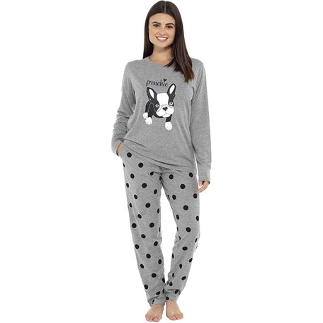 Women's Cotton Pyjama Set With Elasticated Patterned Bottoms