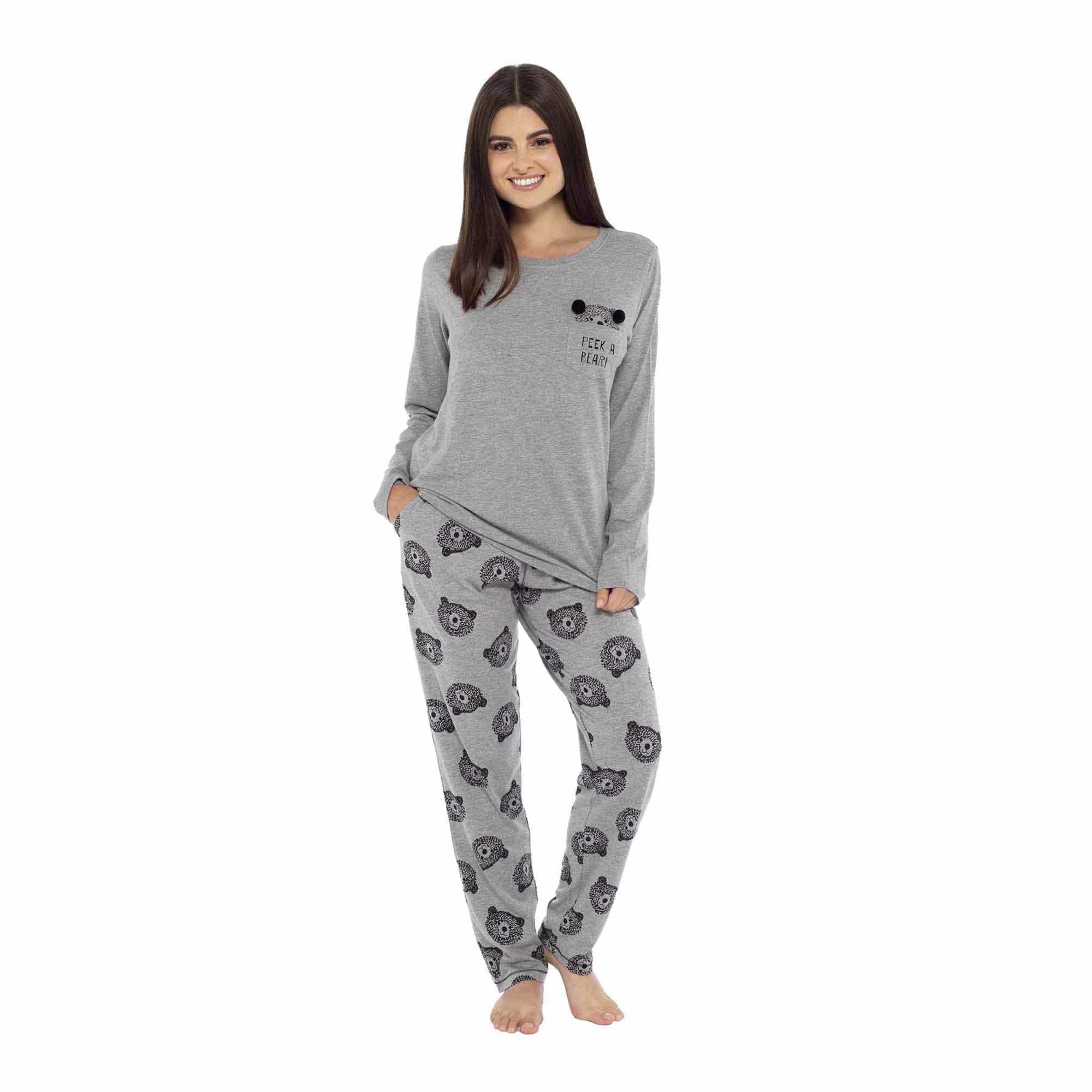 Women's Cotton Pyjama Set With Elasticated Patterned Bottoms