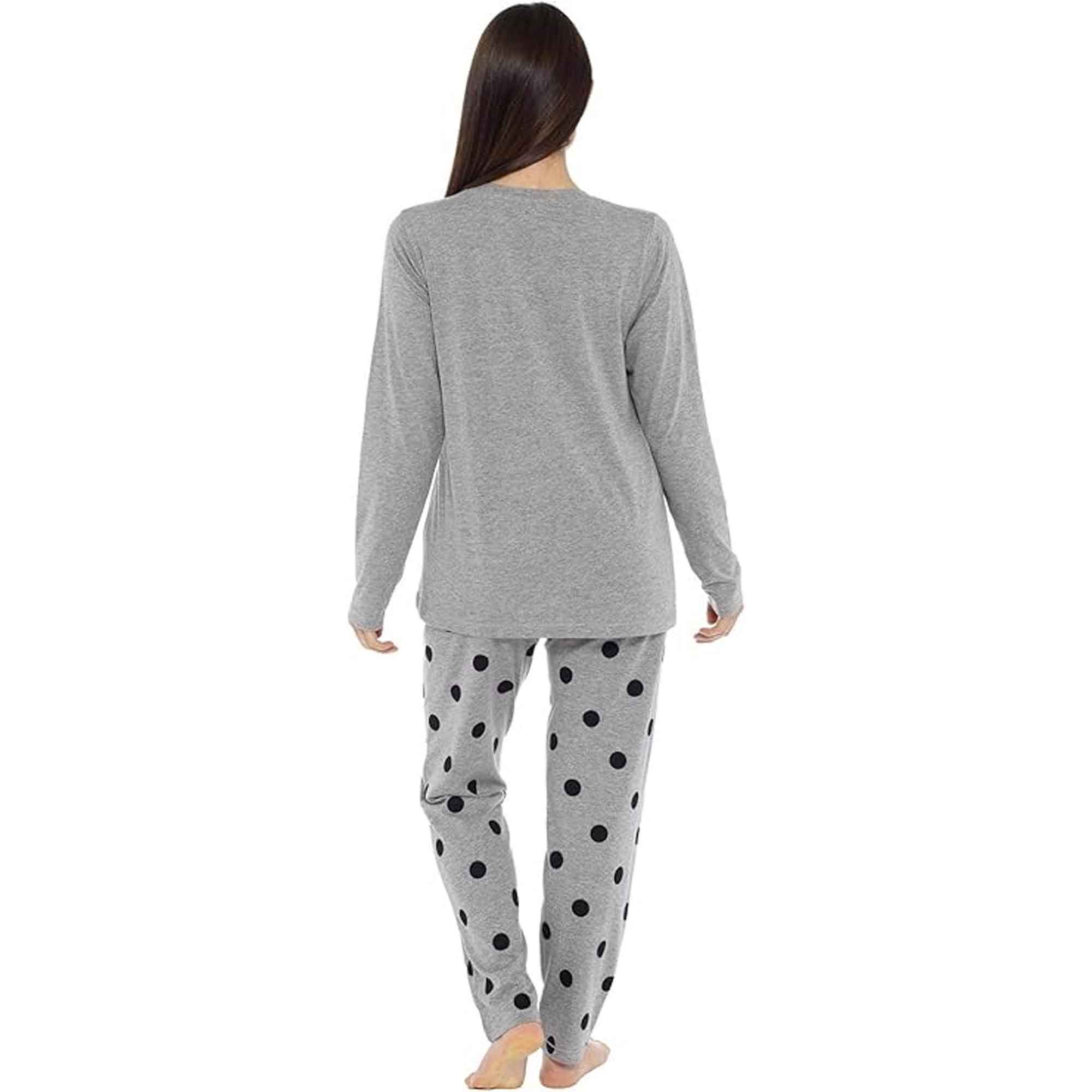 Women's Cotton Pyjama Set With Elasticated Patterned Bottoms