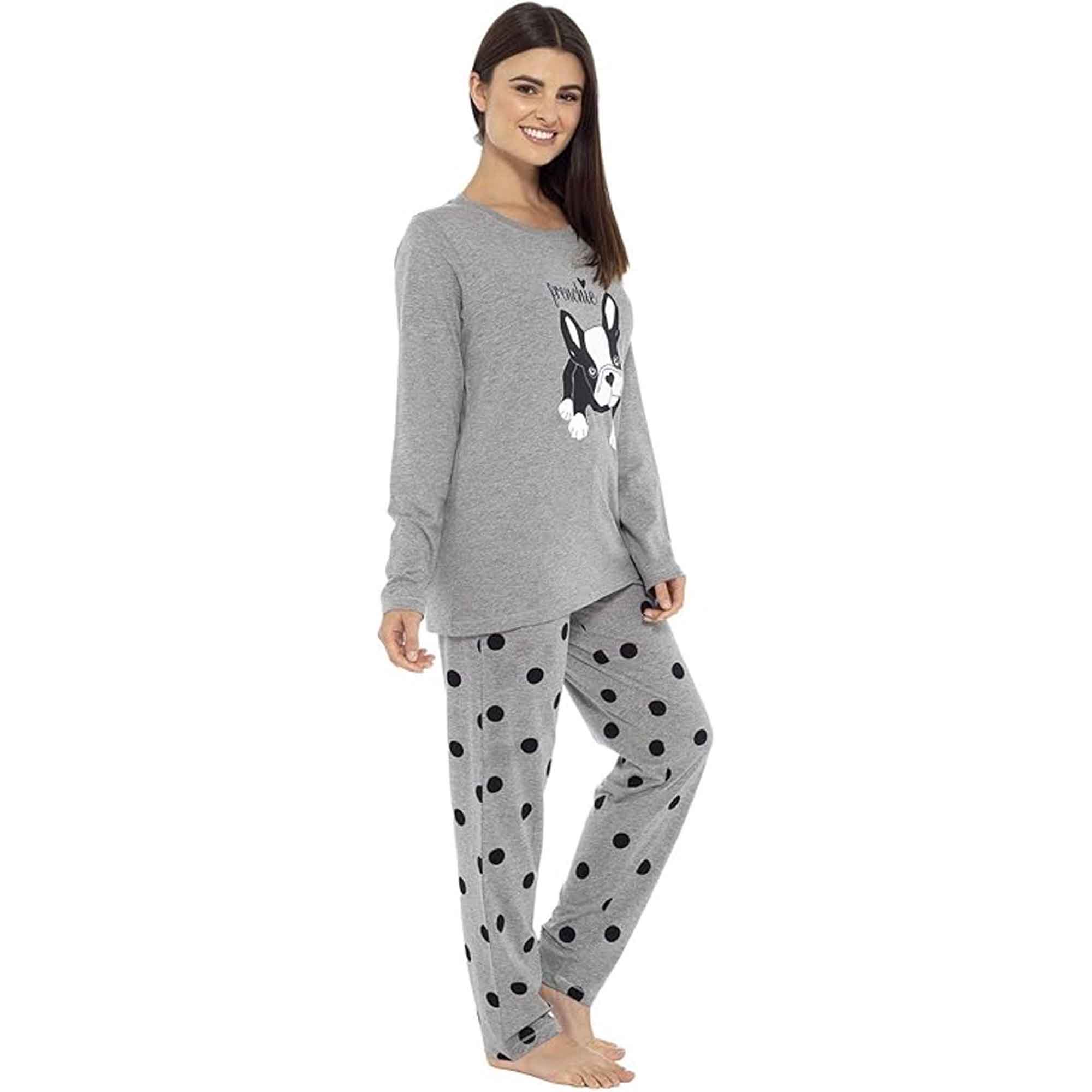 Women's Cotton Pyjama Set With Elasticated Patterned Bottoms