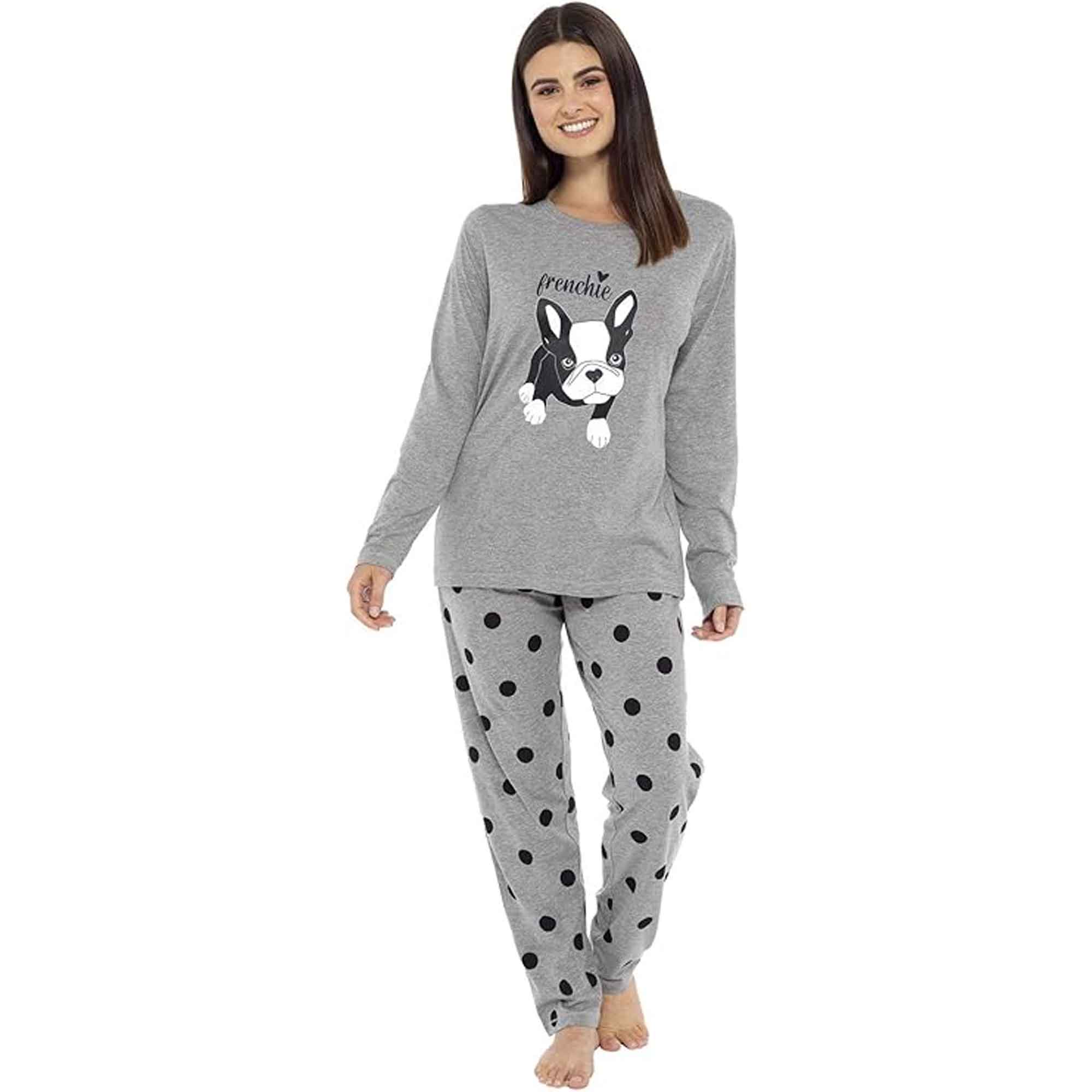 Women's Cotton Pyjama Set With Elasticated Patterned Bottoms