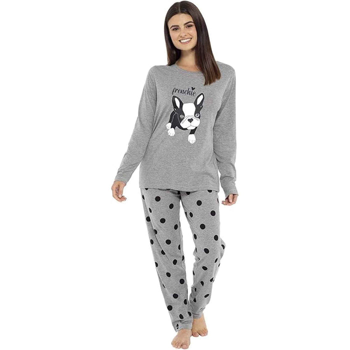 Women's Cotton Pyjama Set With Elasticated Patterned Bottoms, image 2