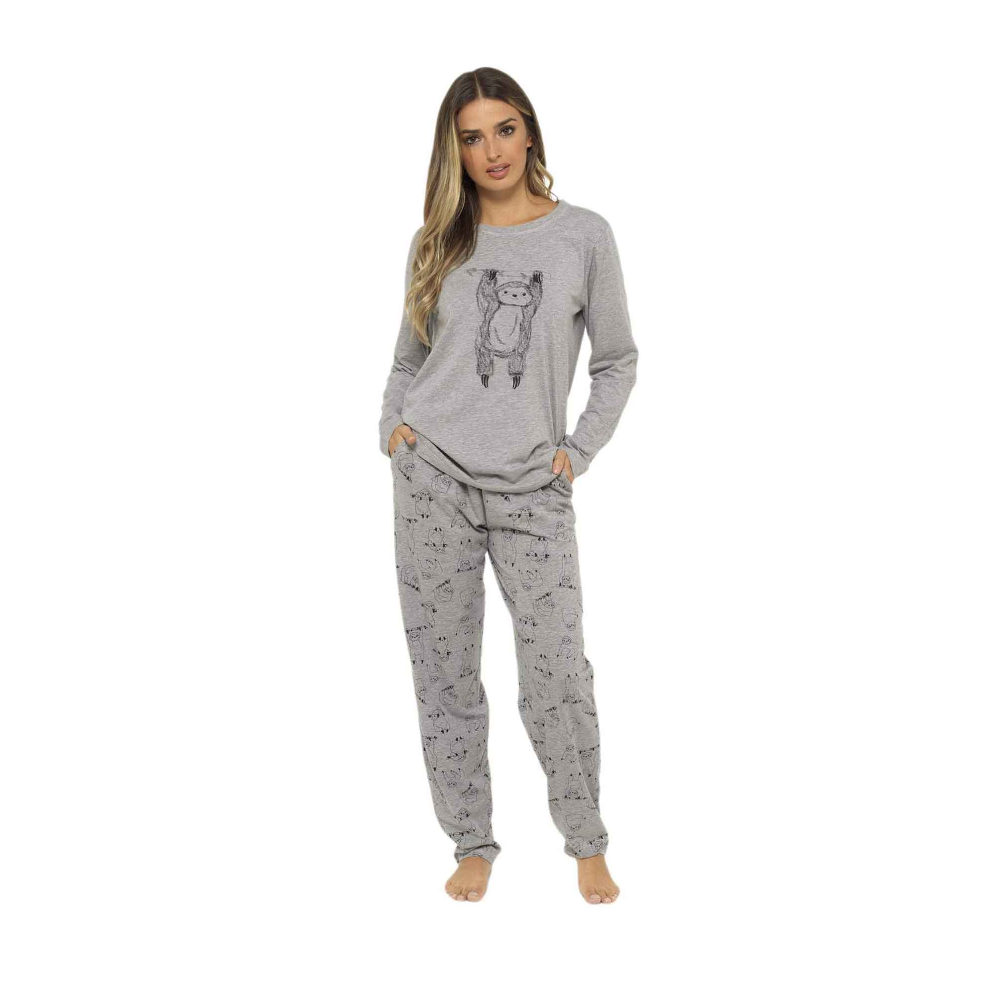 Women's Cotton Pyjama Set With Elasticated Patterned Bottoms