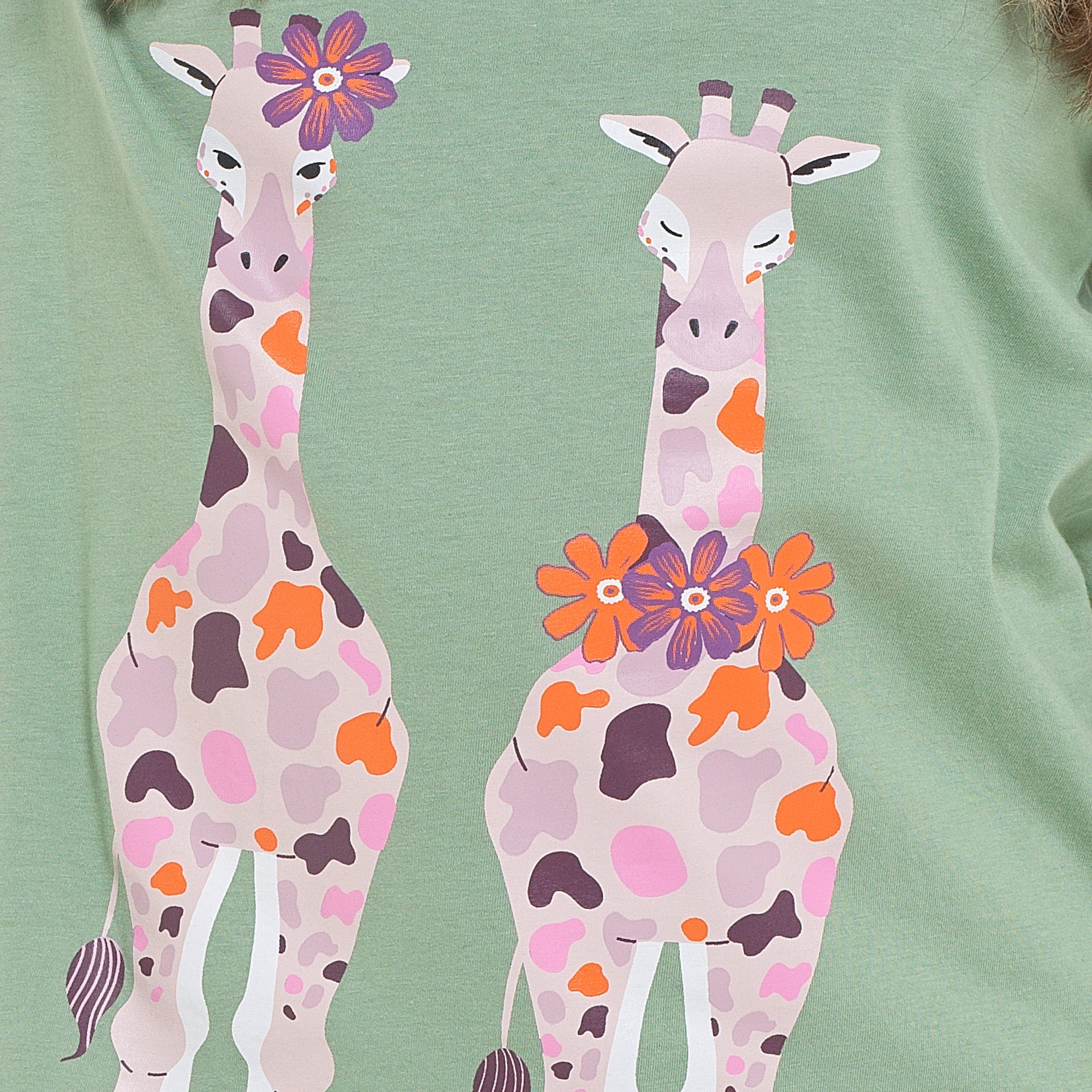 Women's Giraffe Cotton Jersey Long Sleeve Pyjama Set For Comfortable