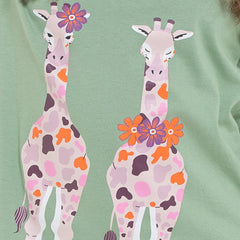 Women's Giraffe Cotton Jersey Long Sleeve Pyjama Set For Comfortable