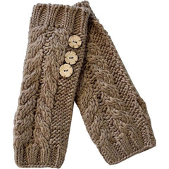 Women's Hand-Knitted Winter Hat Scarf And Hand Warmer Set With Inga Button