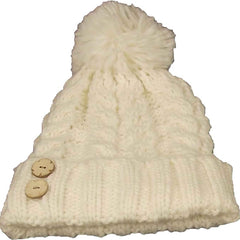 Women's Hand-Knitted Winter Hat Scarf And Hand Warmer Set With Inga Button