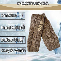 Women's Hand-Knitted Winter Hat Scarf And Hand Warmer Set With Inga Button
