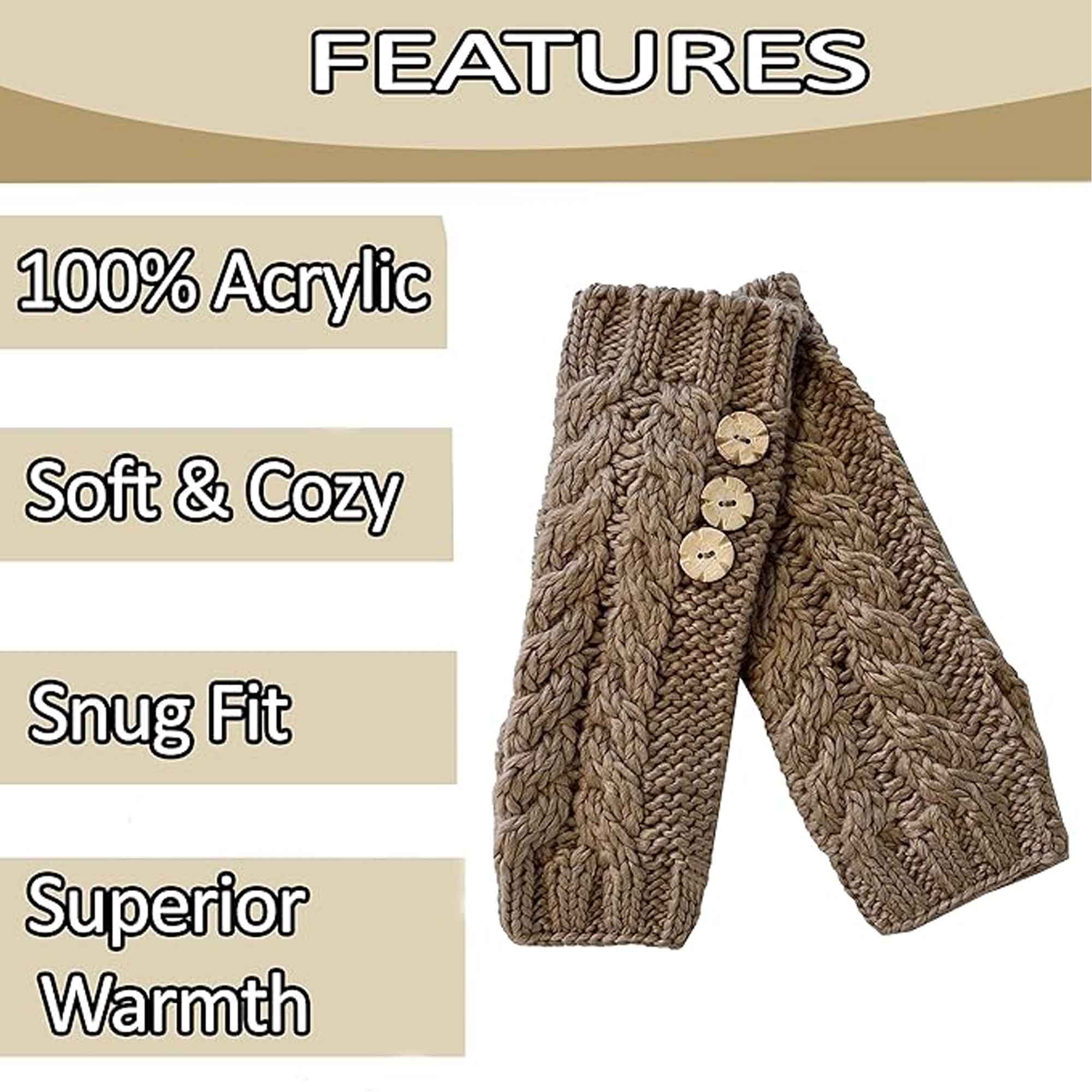 Women's Hand-Knitted Winter Hat Scarf And Hand Warmer Set With Inga Button