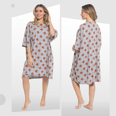 Women's Nightdress Cream Highland Cow 100% Cotton Soft Baggy Oversized Nightshirt