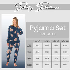 Women's Soft Fleece Pyjama Set With Long Sleeve Highland Cow Print Sleepwear