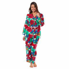 Pyjama Set Women's Leopard Print Long Button Up Soft Breathable Viscose
