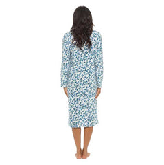 Women's Long Sleeve Fleece Nightdress Floral Print Cosy Winter