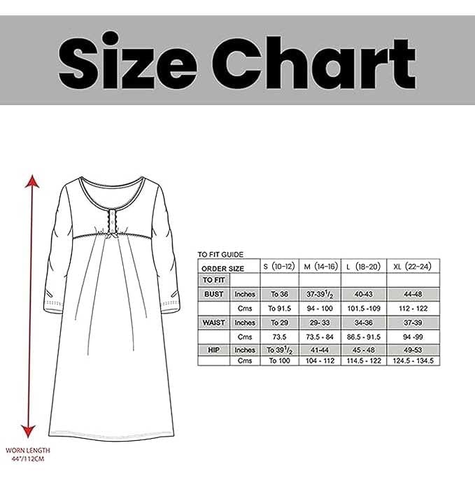 Women's Long Sleeve Fleece Nightdress Floral Print Cosy Winter