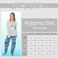 Women's Thermal Fleece Pyjama Set Long Sleeve Warm Winter Nightwear