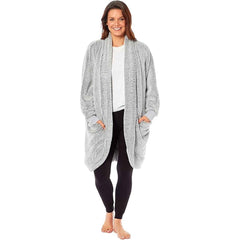 Women's Shimmer Grey Cardi Gown Soft Touch Luxury House Coat Robe Loungewear
