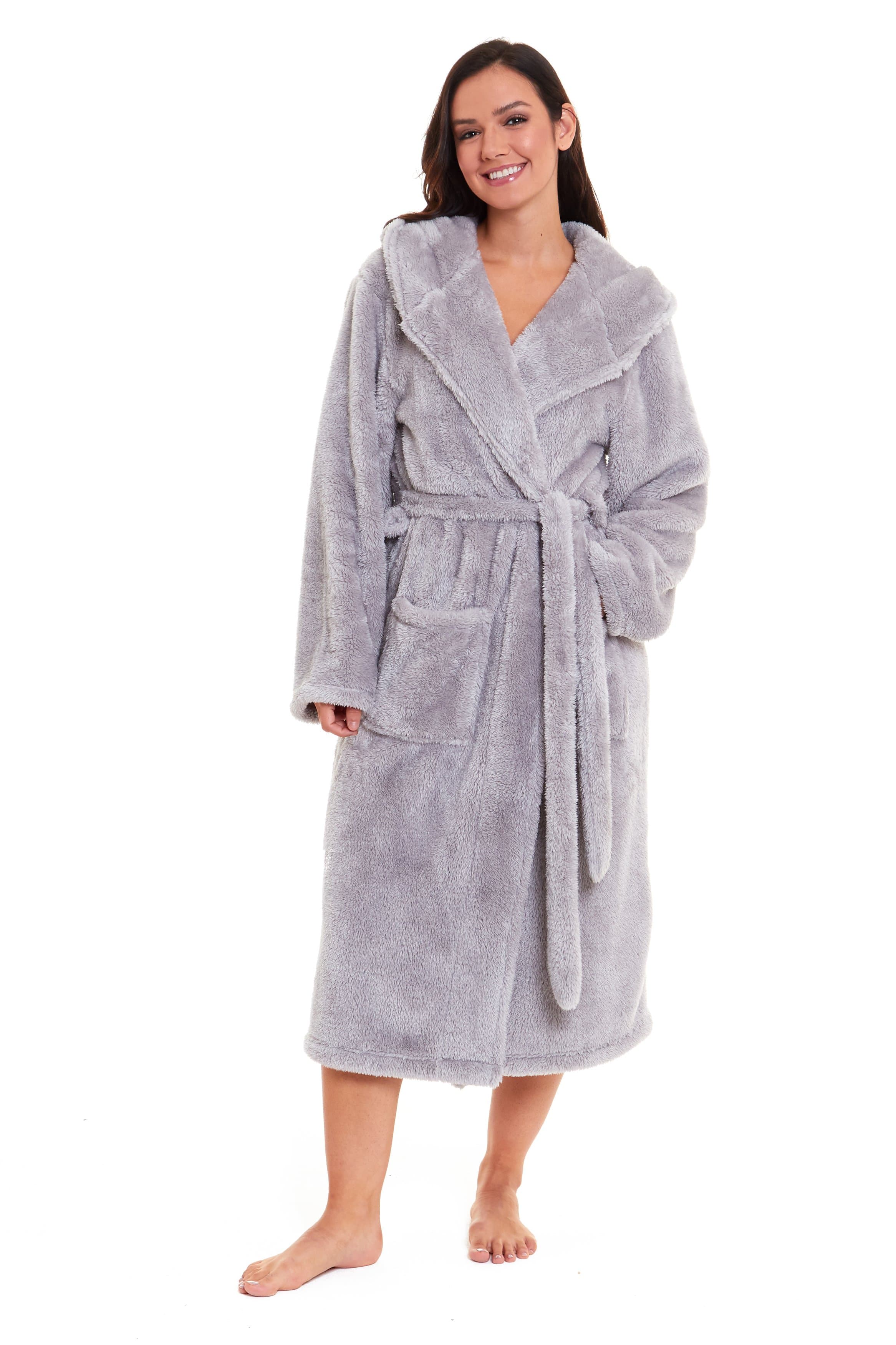 Women's Fleece Hooded Robe Snuggle Touch Velvet-Soft Loungewear