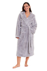 Women's Fleece Hooded Robe Snuggle Touch Velvet-Soft Loungewear