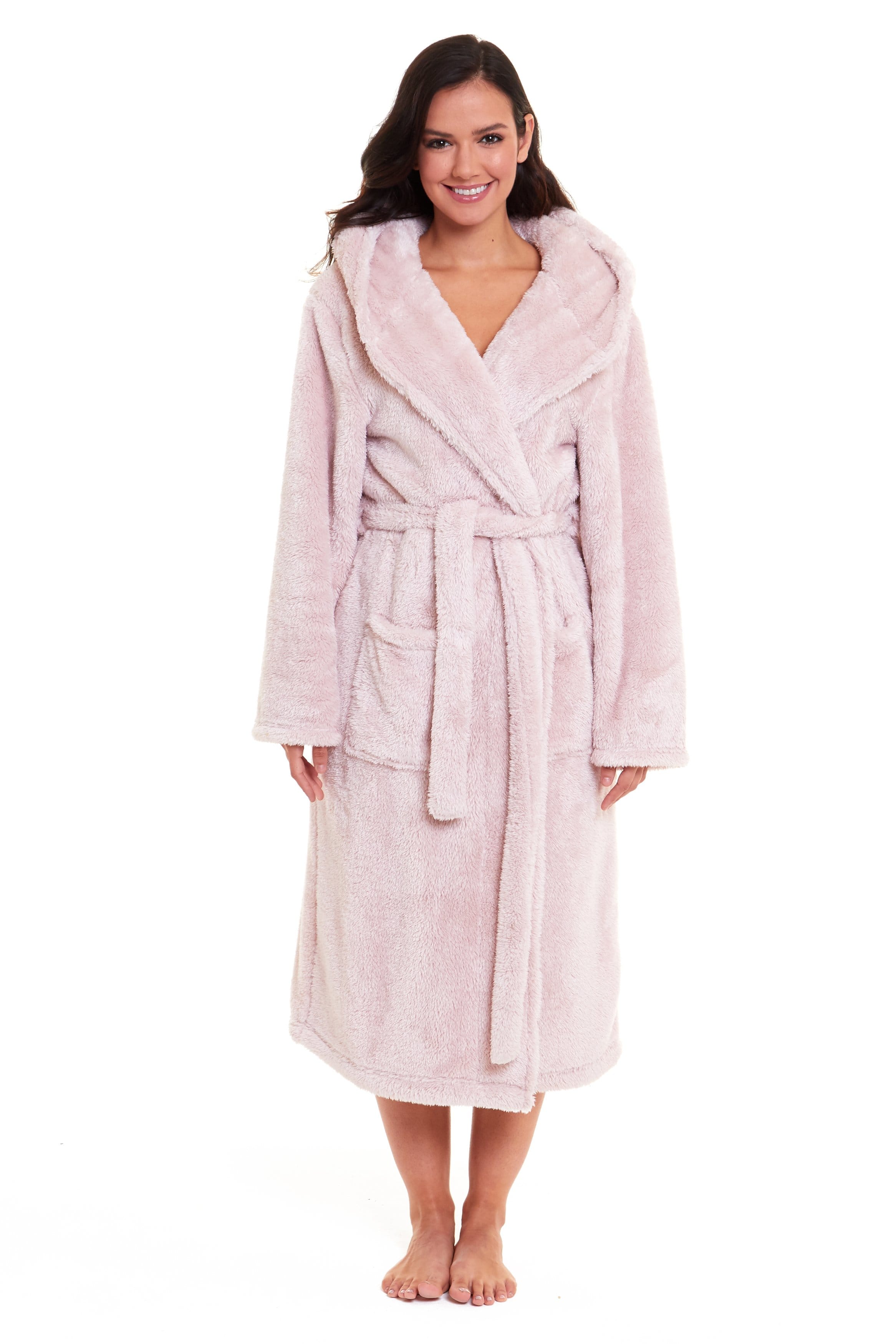 Women's Fleece Hooded Robe Snuggle Touch Velvet-Soft Loungewear