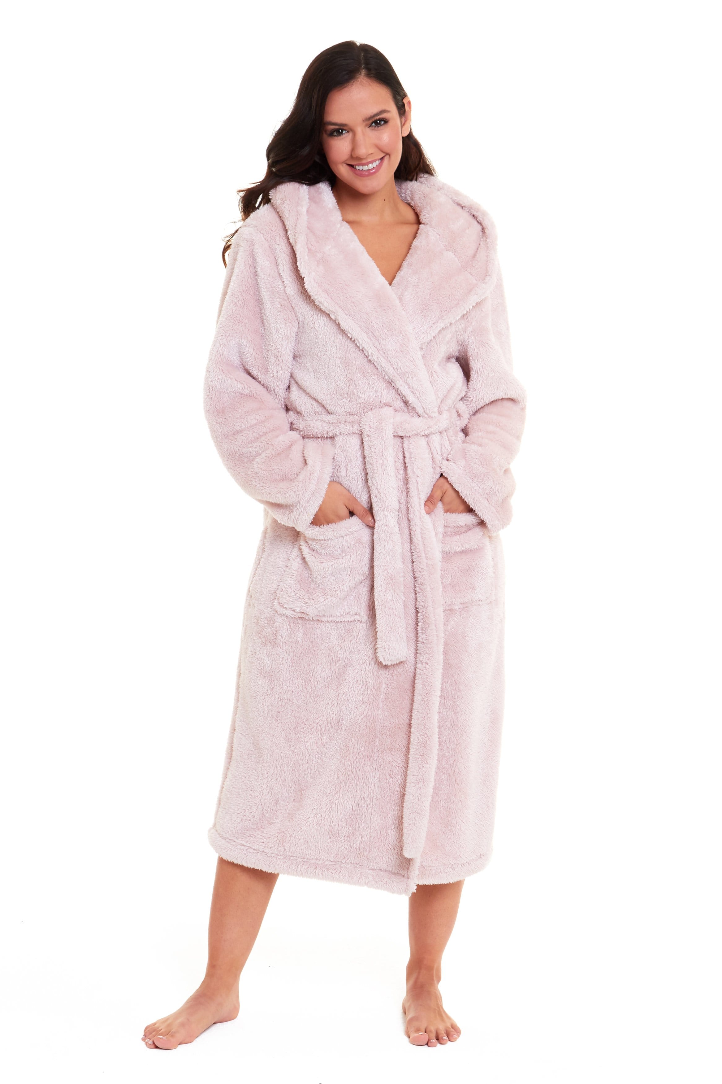 Women's Fleece Hooded Robe Snuggle Touch Velvet-Soft Loungewear