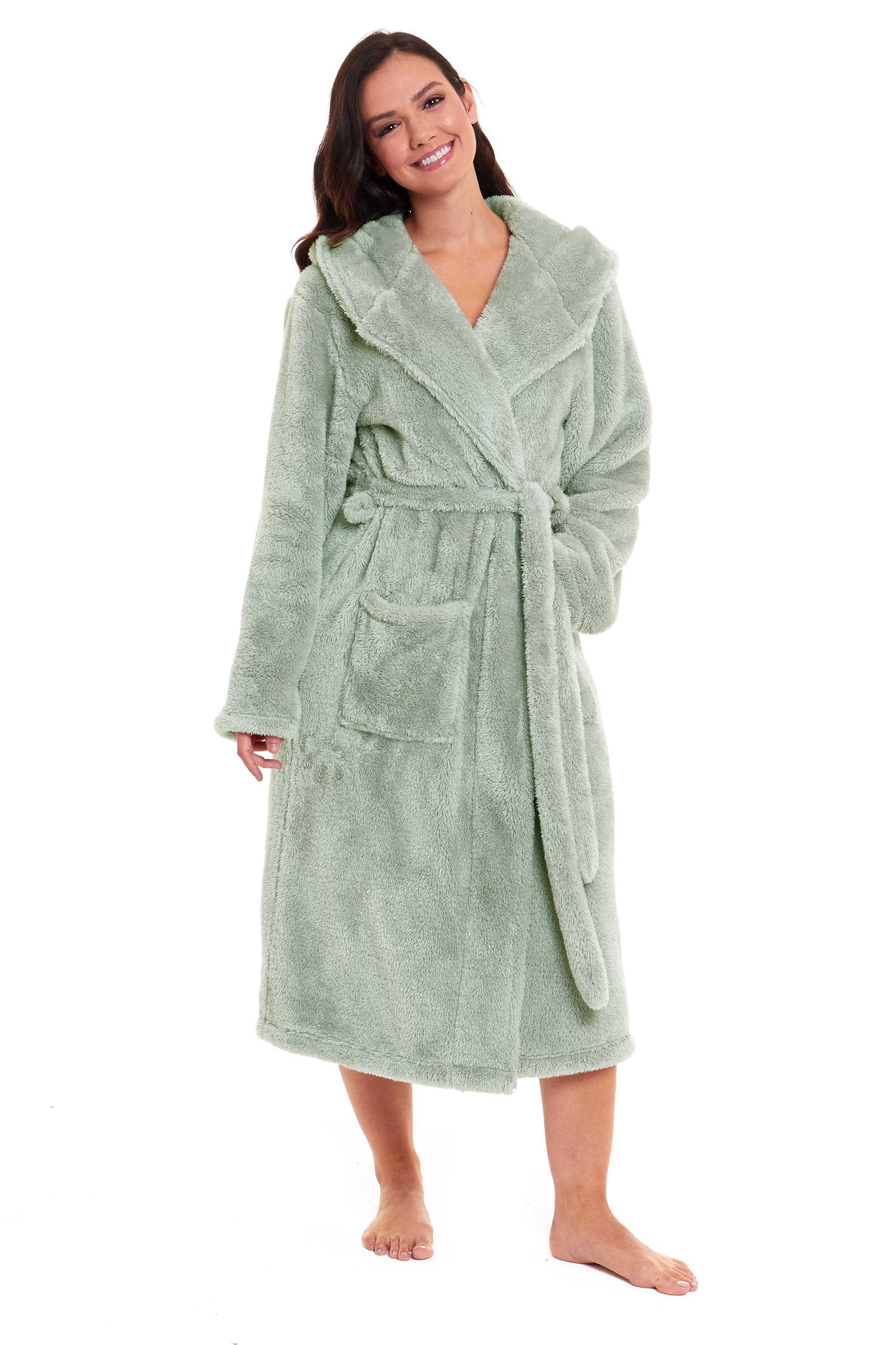Women's Fleece Hooded Robe Snuggle Touch Velvet-Soft Loungewear