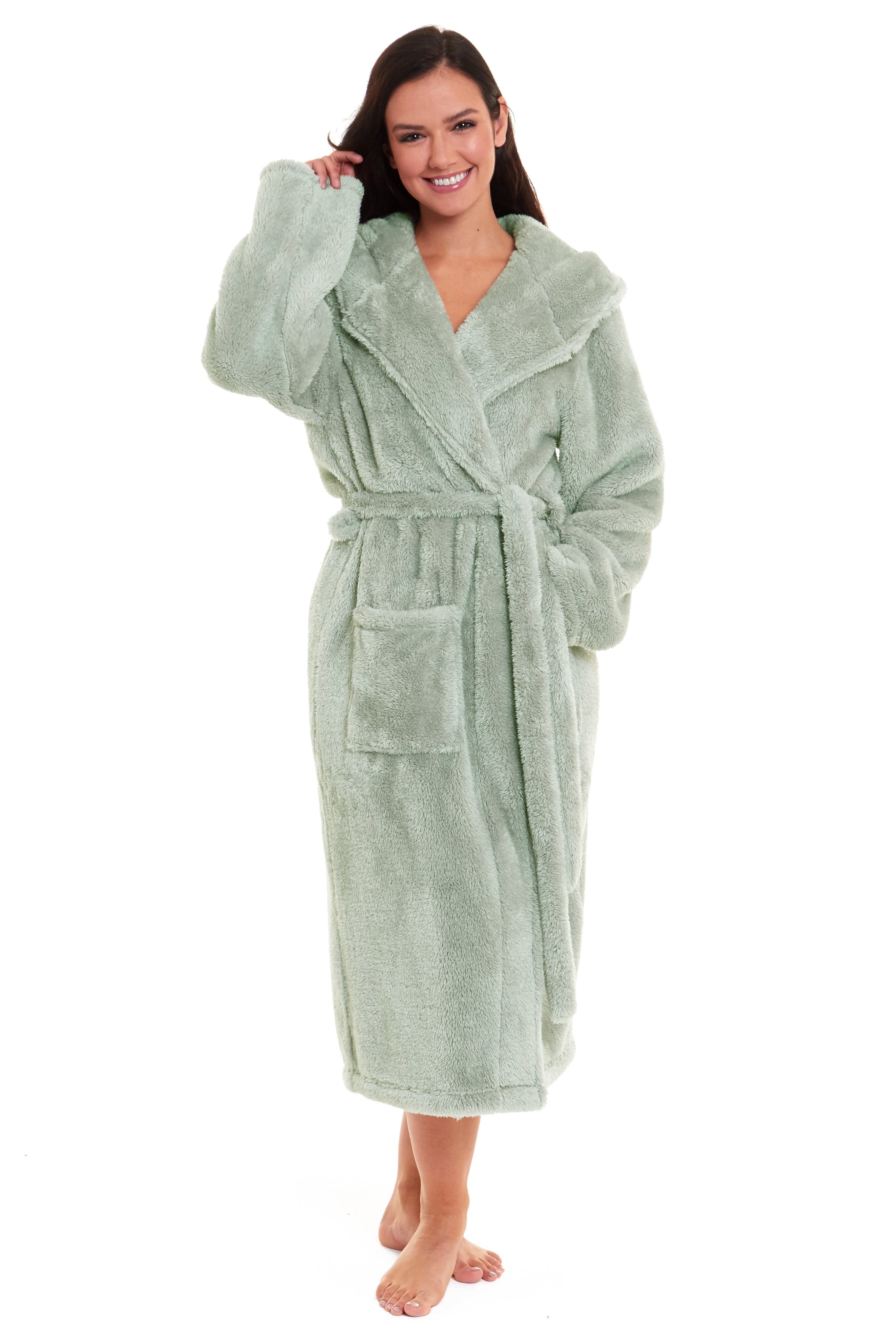 Women's Fleece Hooded Robe Snuggle Touch Velvet-Soft Loungewear