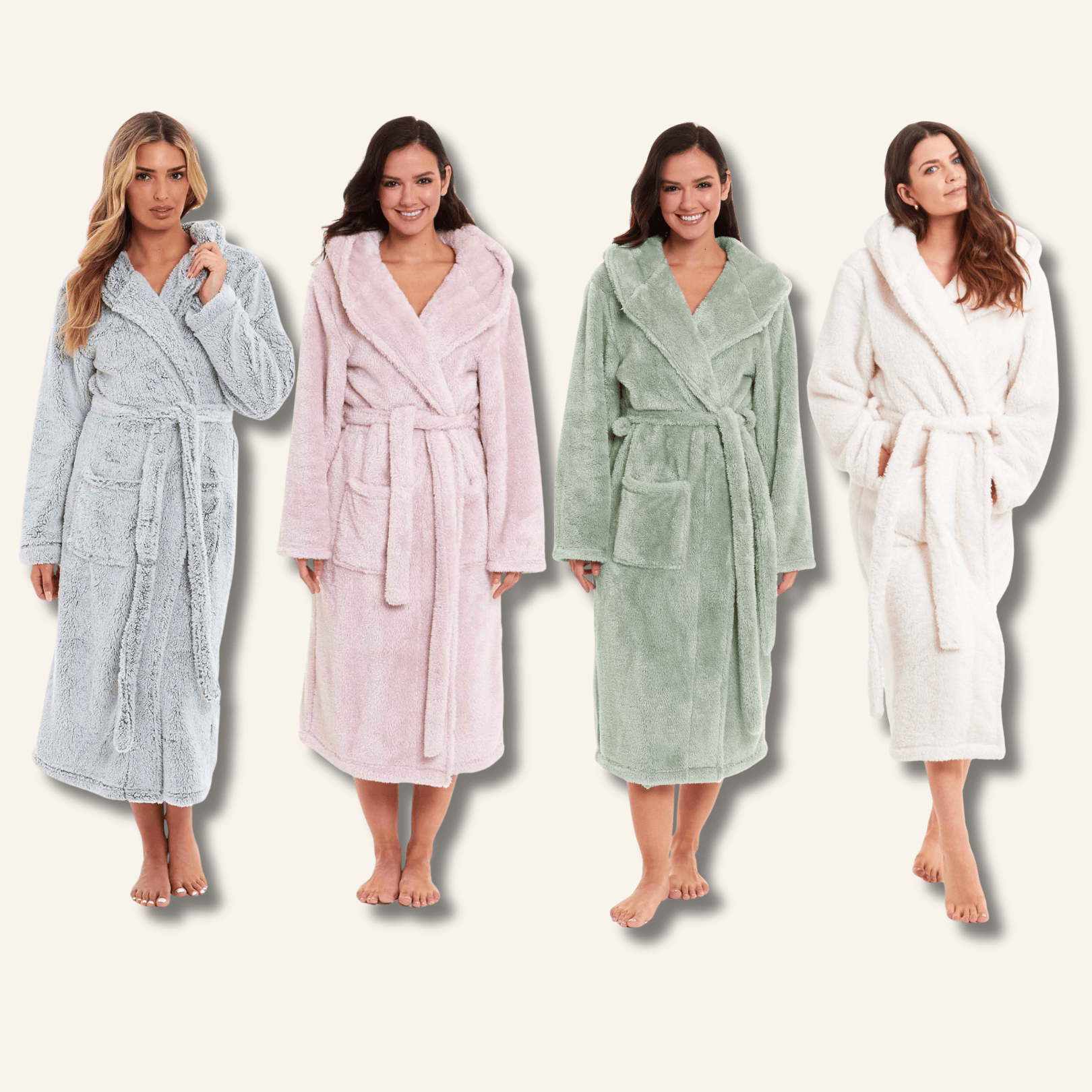 Women's Fleece Hooded Robe Snuggle Touch Velvet-Soft Loungewear
