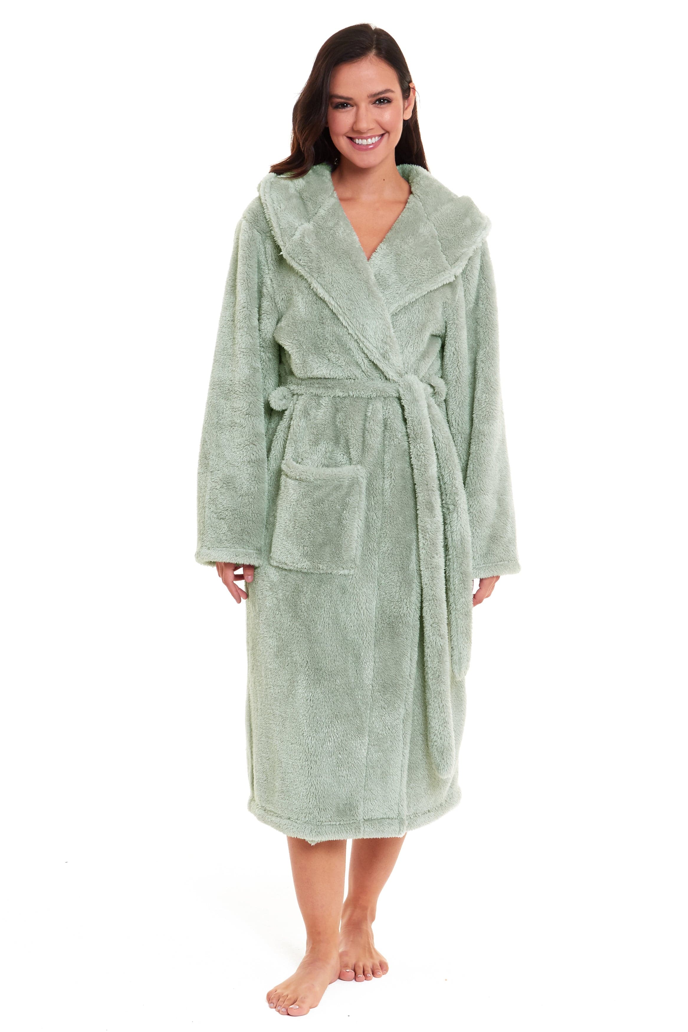 Women's Fleece Hooded Robe Snuggle Touch Velvet-Soft Loungewear