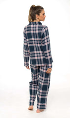 Women's Flannelette Check Pyjama Set Soft Brushed Cotton Easy Care