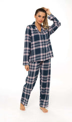Women's Flannelette Check Pyjama Set Soft Brushed Cotton Easy Care