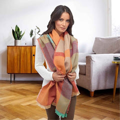 Women's Soft Woven Winter Scarves Lightweight Cosy Acrylic Wraps Multicolor