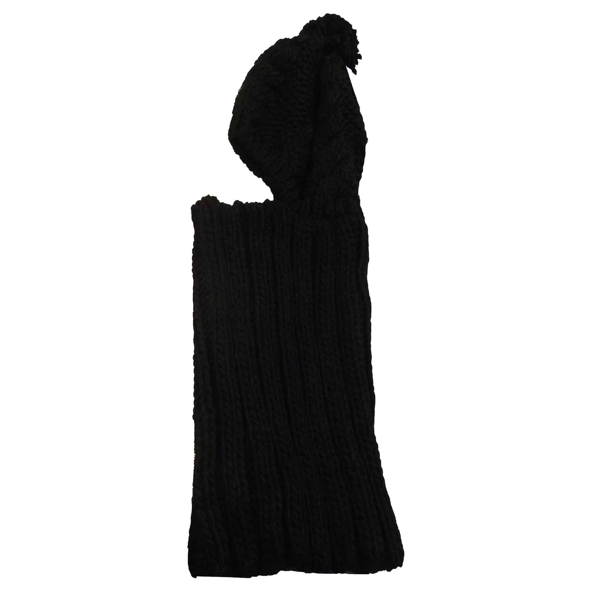 Women's Thermal Beanie Hat 2-In-1 Snood Scarf Cable Knit Pom Pom Winter